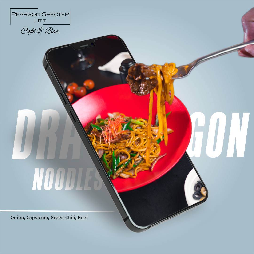 Instagram post: Playful phone-screen noodle presentation