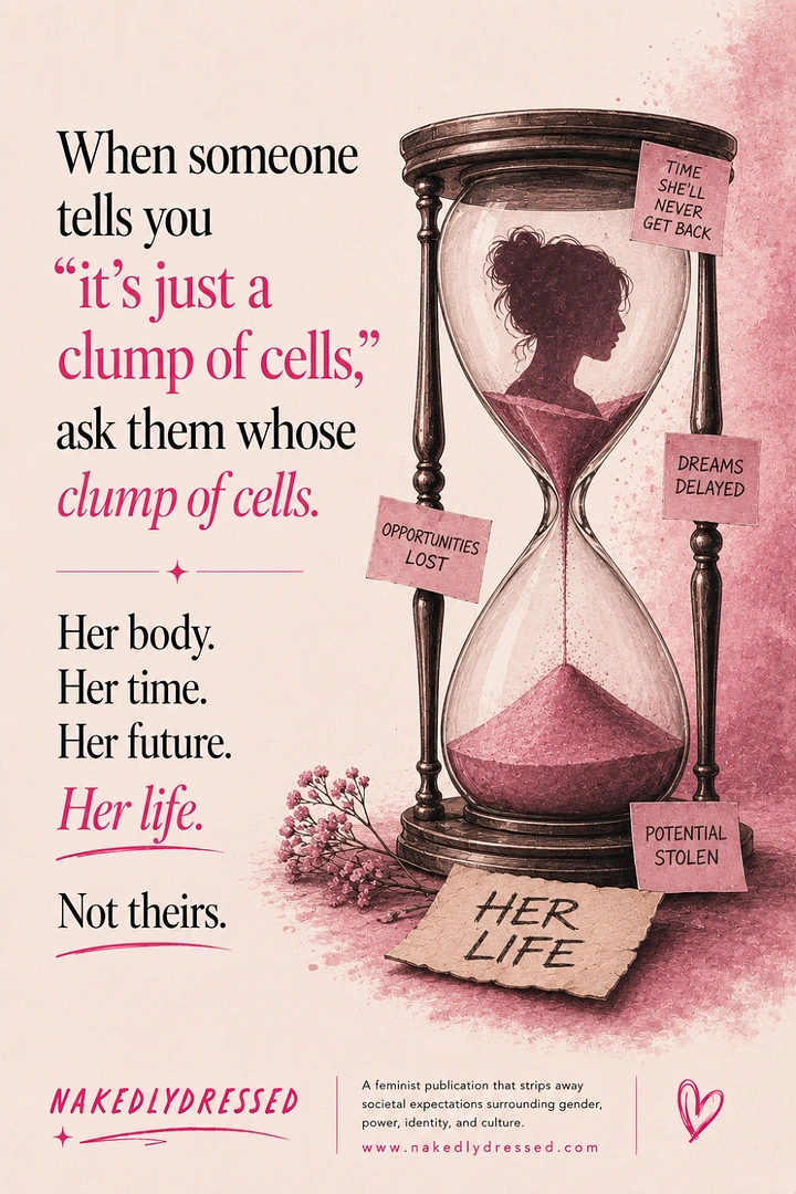 Period Care & Feminine Hygiene creative ad: Hourglass metaphor for menstrual time