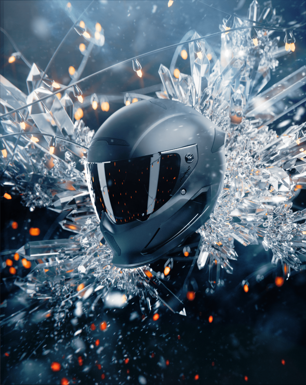 Instagram post: Helmet breaks through impact metaphor