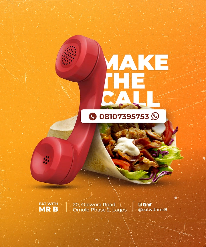 Food Delivery Apps creative ad: Giant phone handset becomes food metaphor
