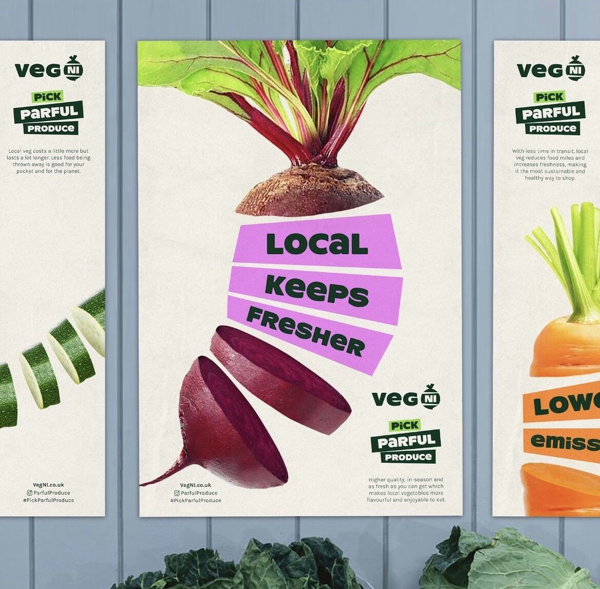 Poster: Beetroot sliced horizontally with text bands in the gaps