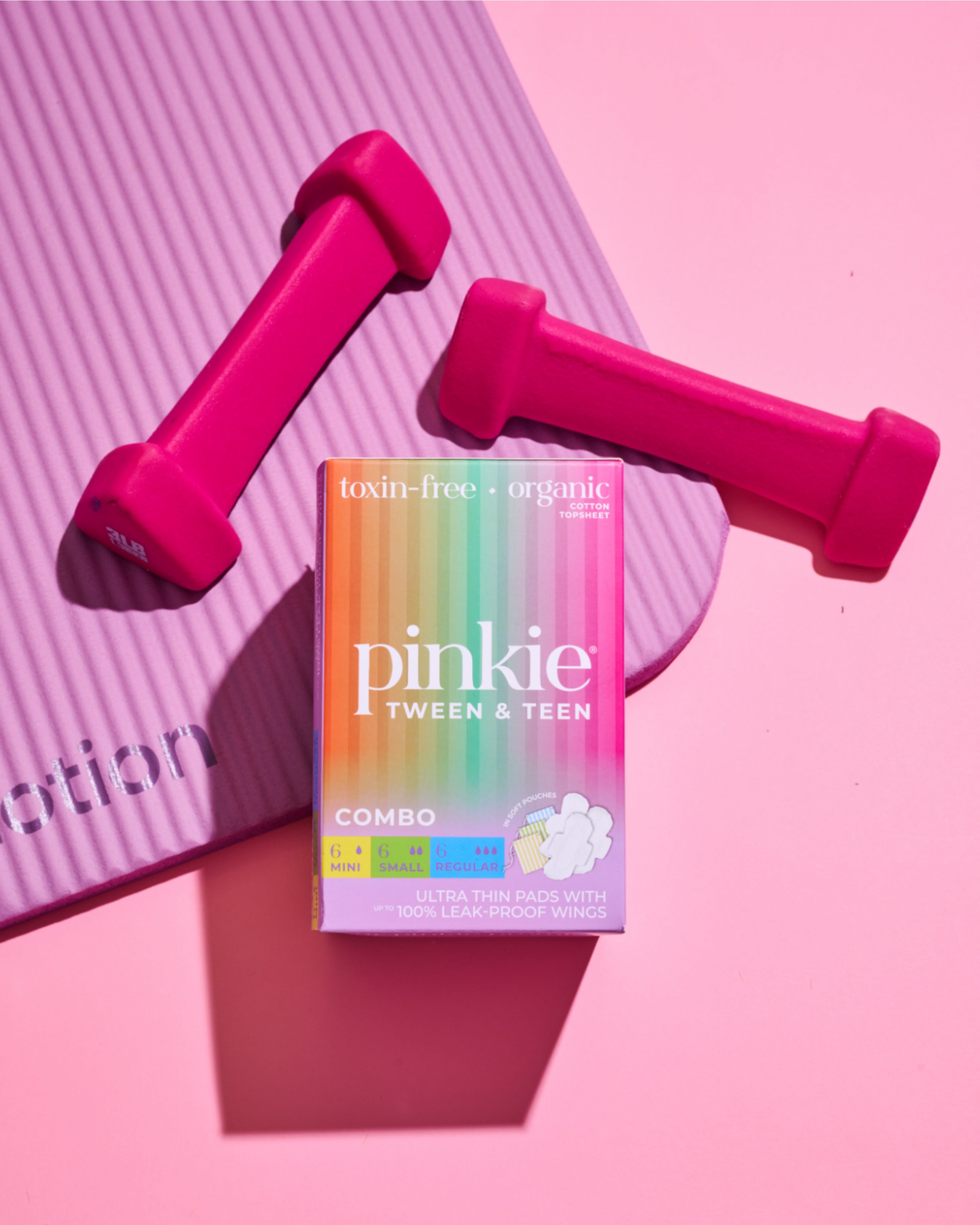 Instagram post: Dumbbells create energetic product metaphor
