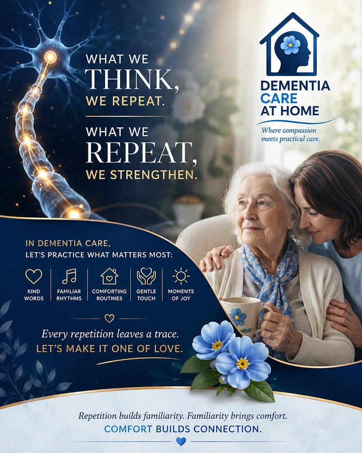 Senior Care creative ad: Neuron repetition metaphor for dementia care