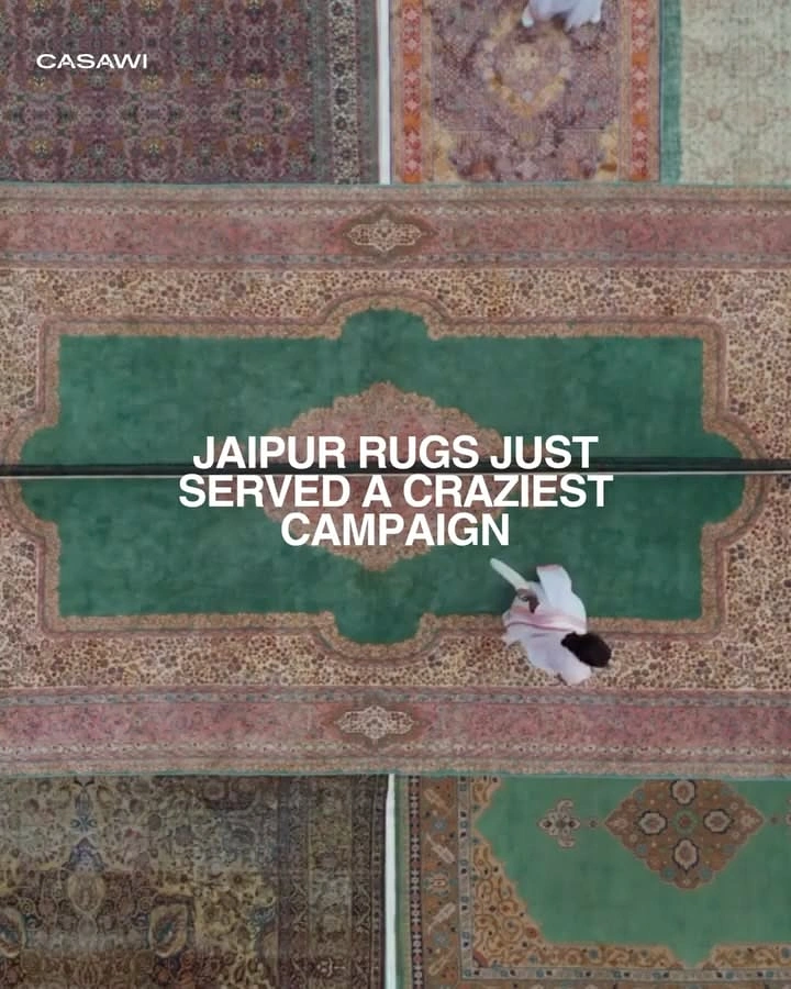 Rugs & Carpets creative ad: Rug campaign framed as served dish
