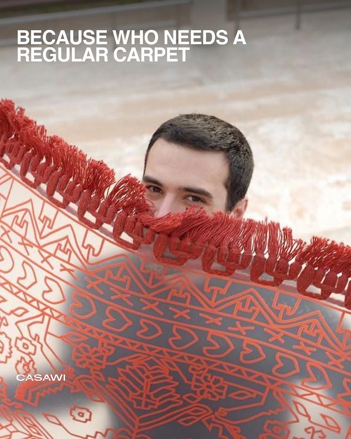 Rugs & Carpets creative ad: Carpet worn as fashion statement