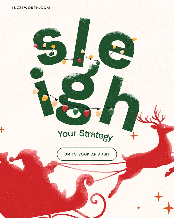 Christmas creative ad: Snow-capped chunky 'sleigh' lettering wrapped in fairy lights