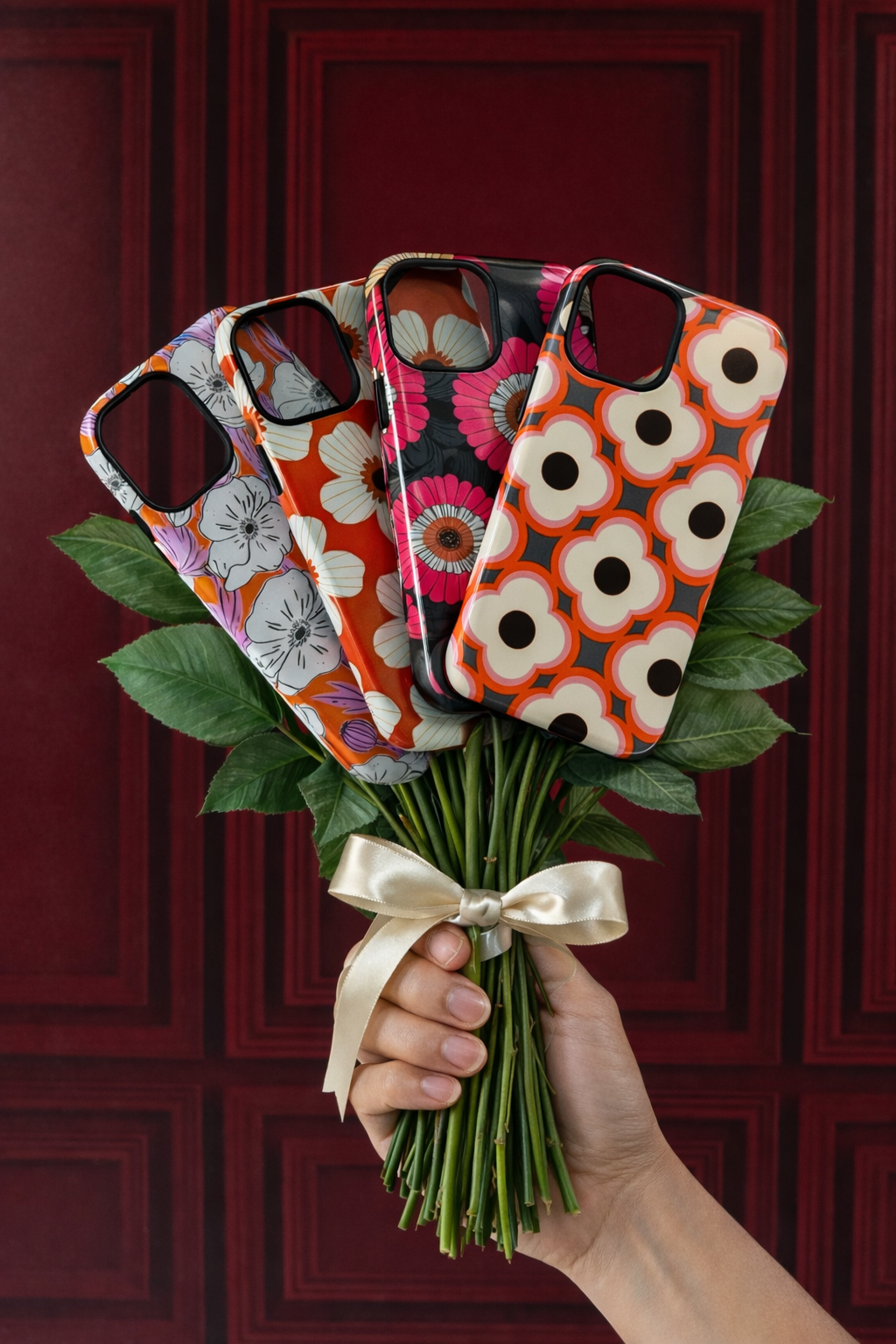 Story: Phone cases transformed into bouquet