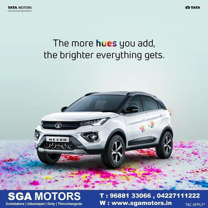Holi creative ad: Witty 'more hues' copy with SUV