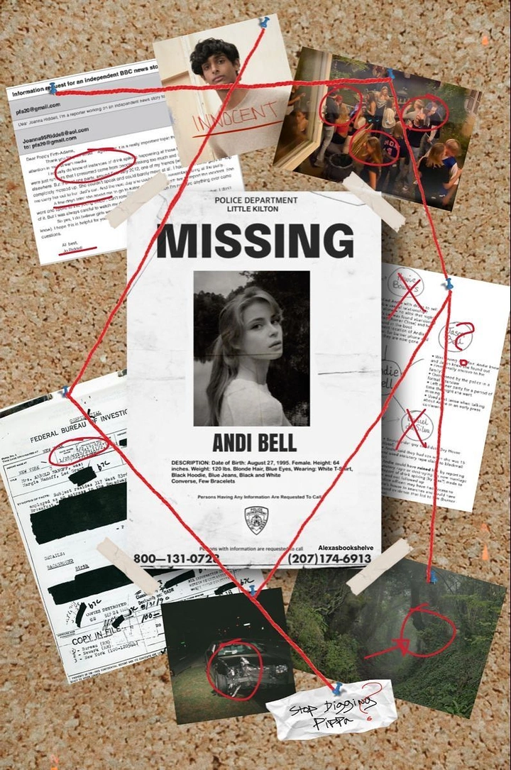 Escape Rooms creative ad: Missing-person caseboard creates mystery narrative