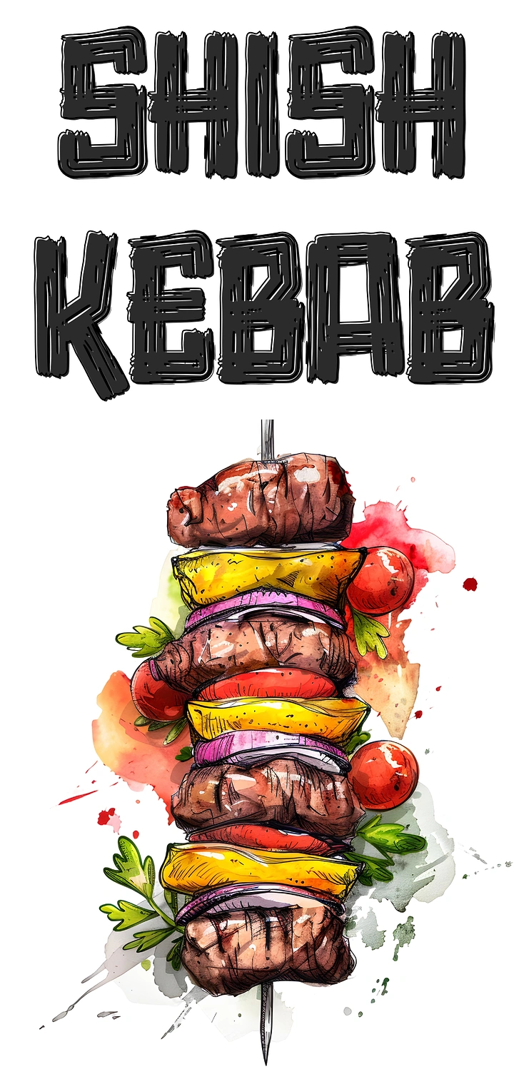 Arabic & Middle Eastern Restaurants creative ad: Shish kebab becomes sculptural tower