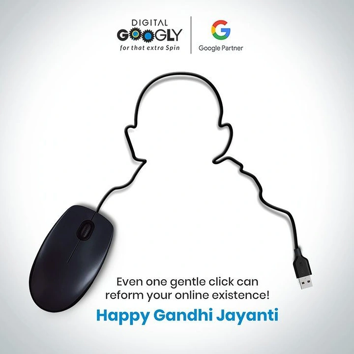 Gandhi Jayanti creative ad: Mouse cable draws Gandhi silhouette