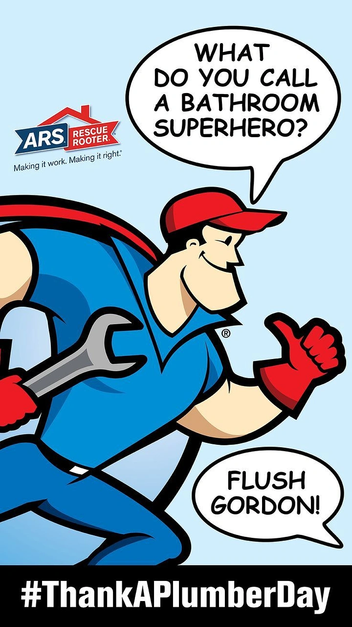 Plumbers creative ad: 'Flush Gordon' bathroom superhero pun