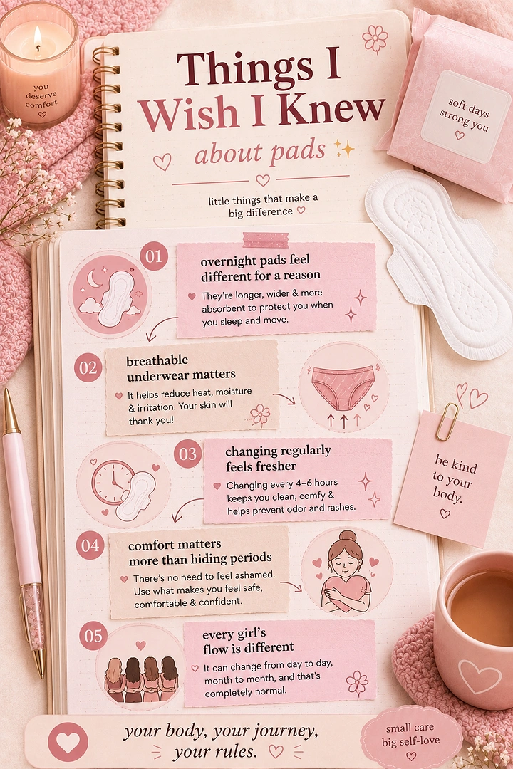 Period Care & Feminine Hygiene creative ad: Book-format guide creates strong editorial framing