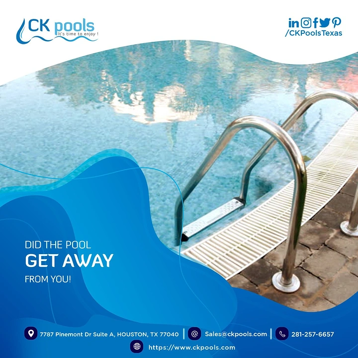 Swimming Pools & Pool Care creative ad: Pool escape visual pun with wave shape