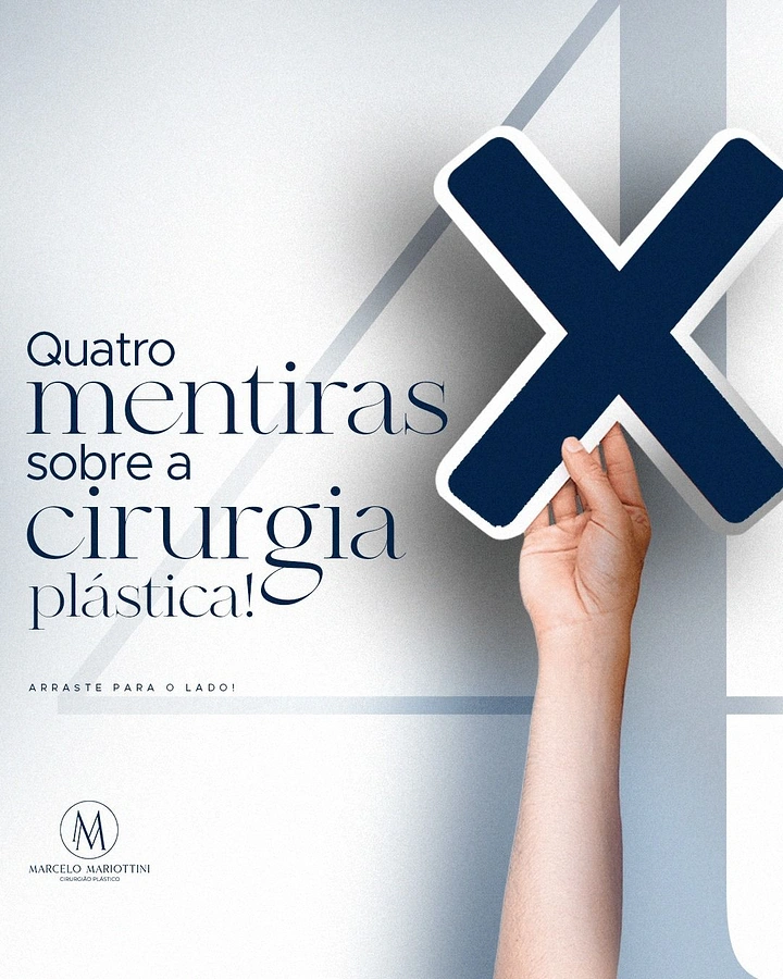 Plastic Surgery Clinics creative ad: Oversized X visualizes surgical lies