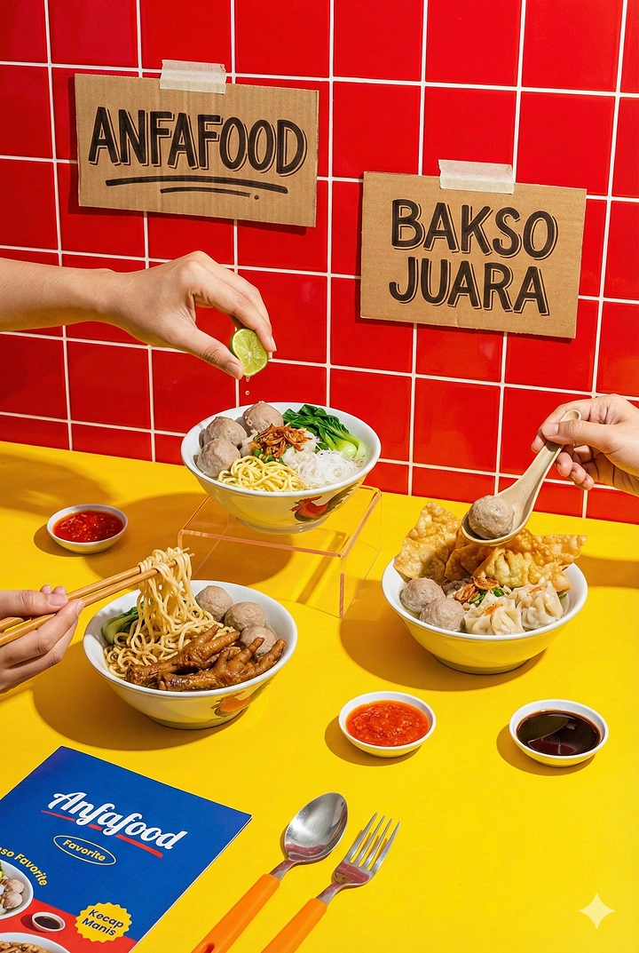 Korean Restaurants creative ad: Dining table becomes branded street scene
