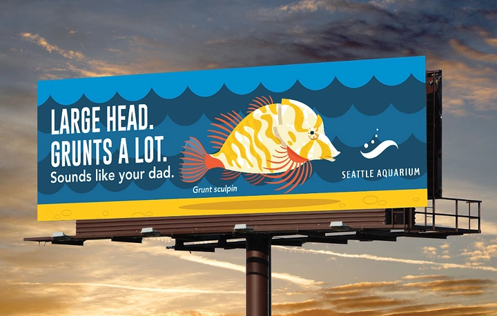 Aquarium Shops creative ad: Fish traits compared to your dad