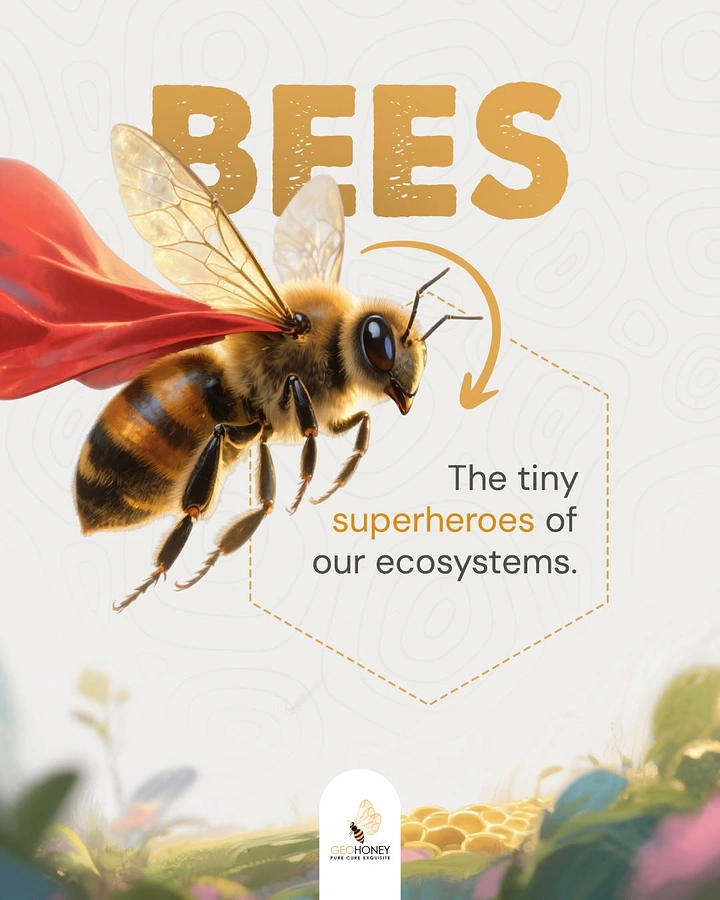 Honey Brands creative ad: Bees framed as ecosystem superheroes