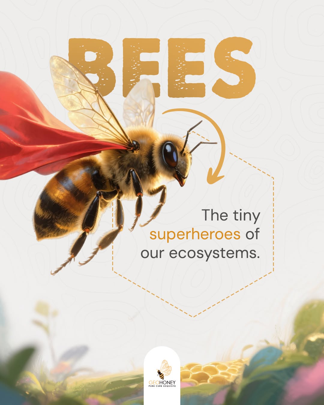 Instagram post: Bees framed as ecosystem superheroes