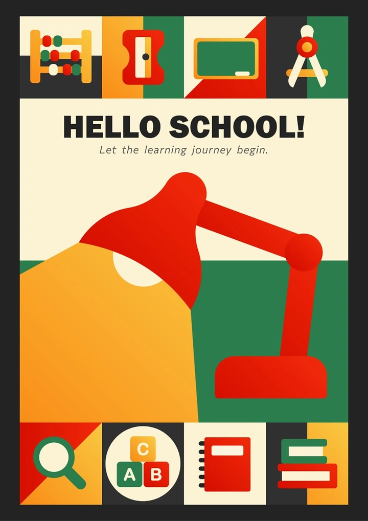 Schools & School Admissions creative ad: Desk lamp frames learning journey