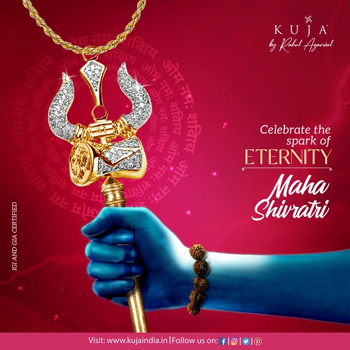 other-festival creative ad: Blue Shiva hand gripping a diamond-and-gold trishul pendant