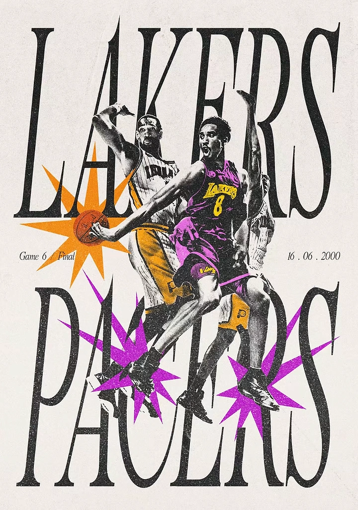 Sports creative ad: Basketball players mid-air in a finals game, spot-tinted cutout