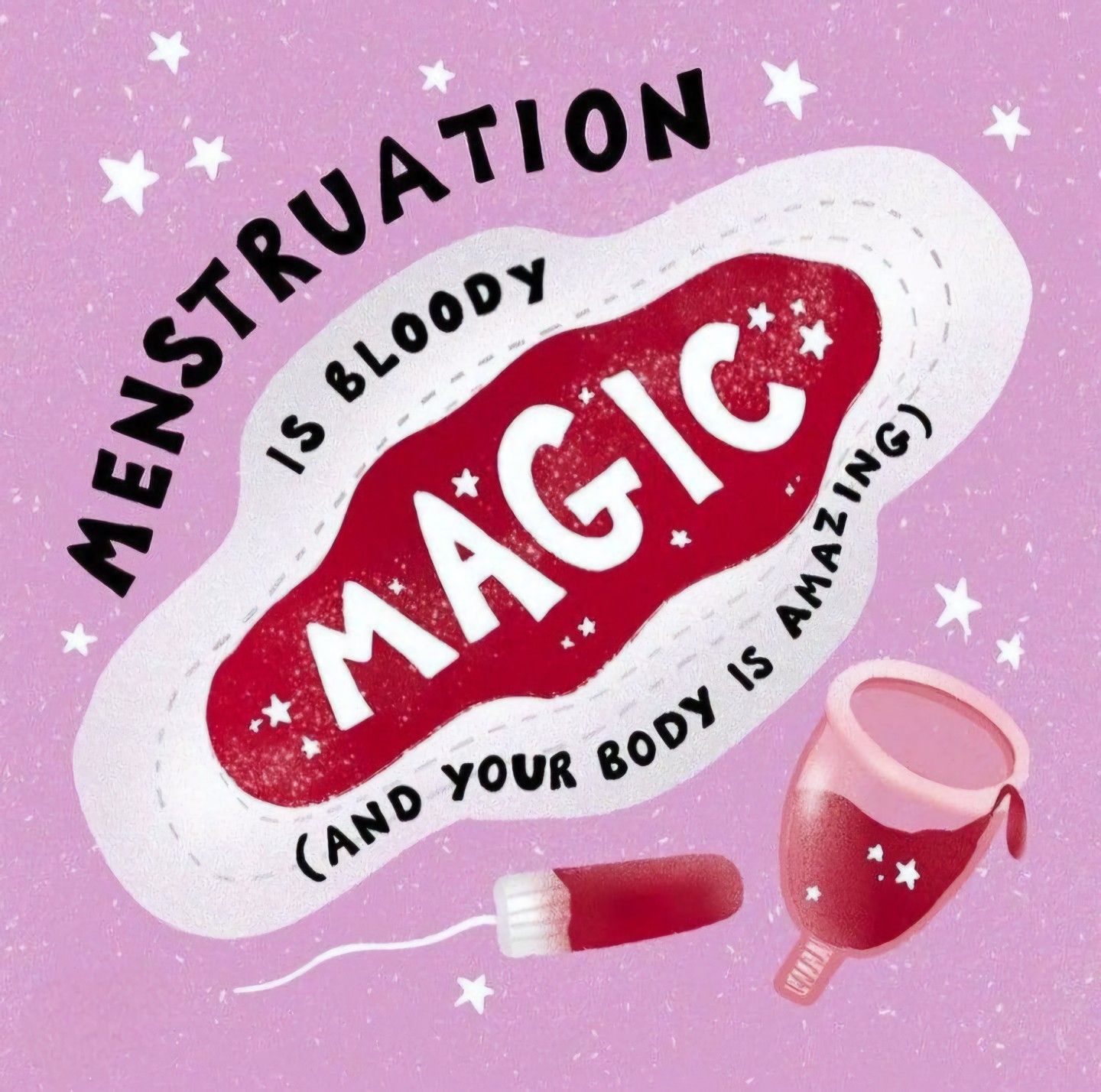 Instagram post: Witty menstruation magic visual pun