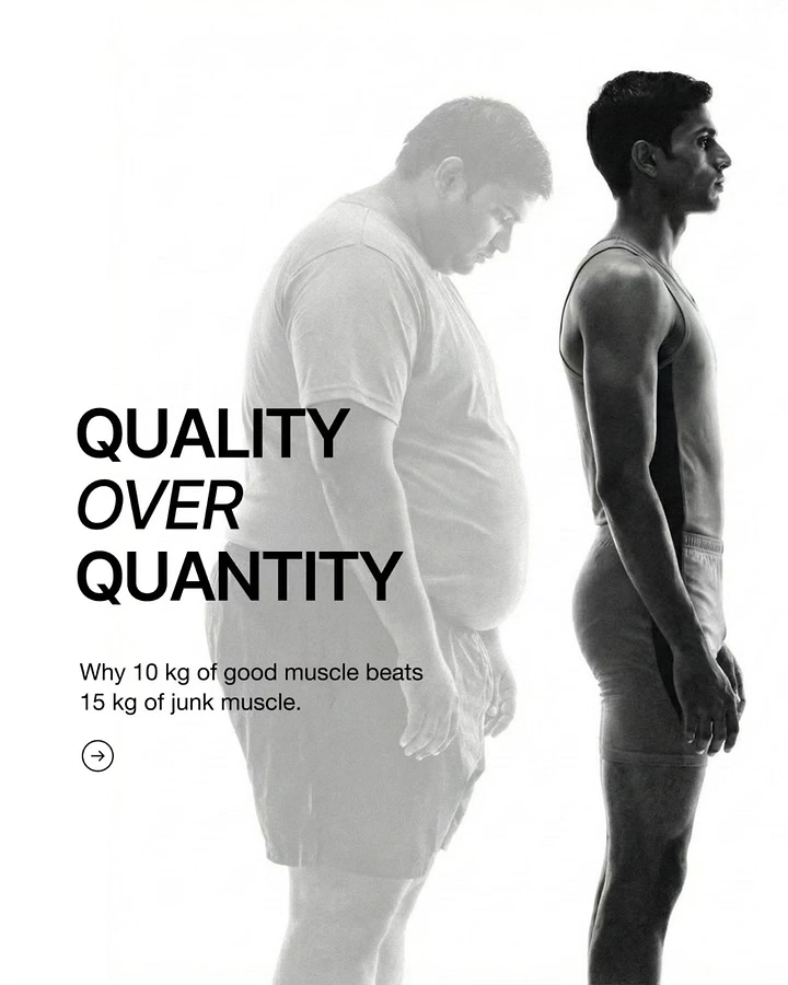 Nutritionists & Dietitians creative ad: Faded overweight man beside a lean muscular man in profile