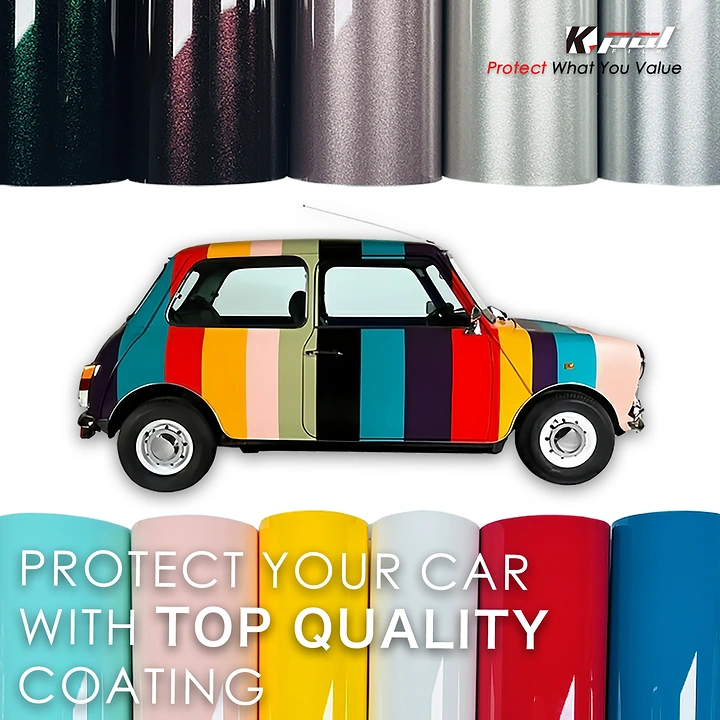 Window Tinting & Car Wraps creative ad: Colorful car turns protection into artwork