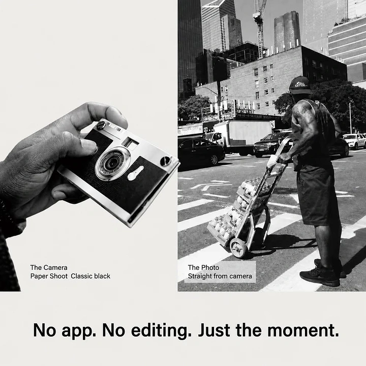 Cameras & Camera Stores creative ad: Analog camera contrasts edited digital imagery