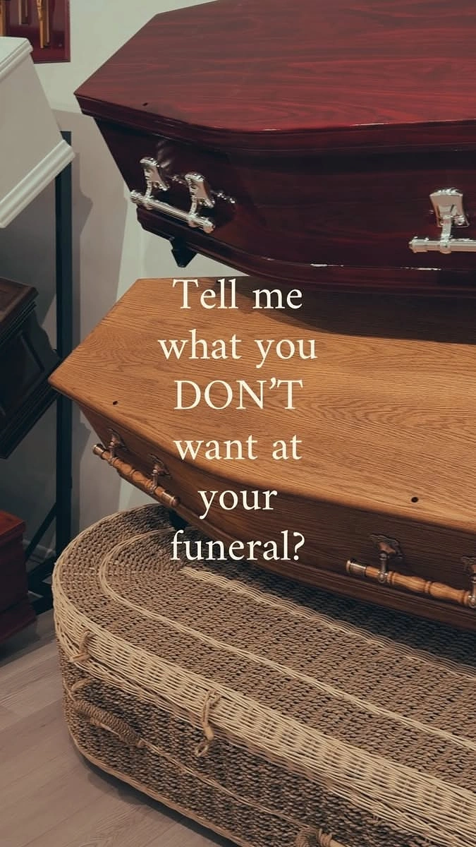 Funeral Services creative ad: Provocative question over coffin, pre-planning hook