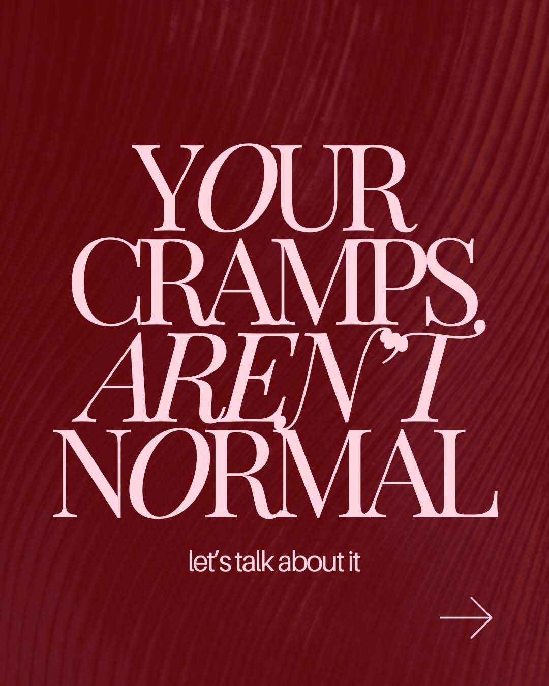 Instagram post: Bold corrective cramps campaign headline, slide 1