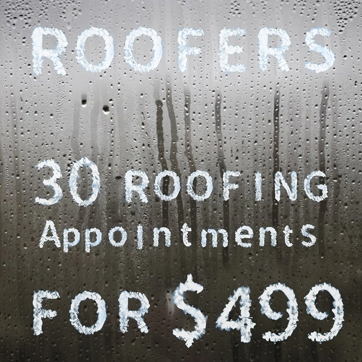 Roofing creative ad: Offer written in rain on window