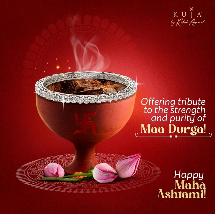 Navratri creative ad: Clay dhunuchi incense burner rimmed with a diamond bangle