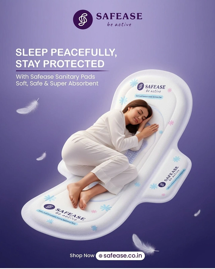 Period Care & Feminine Hygiene creative ad: Pad becomes a surreal sleeping surface
