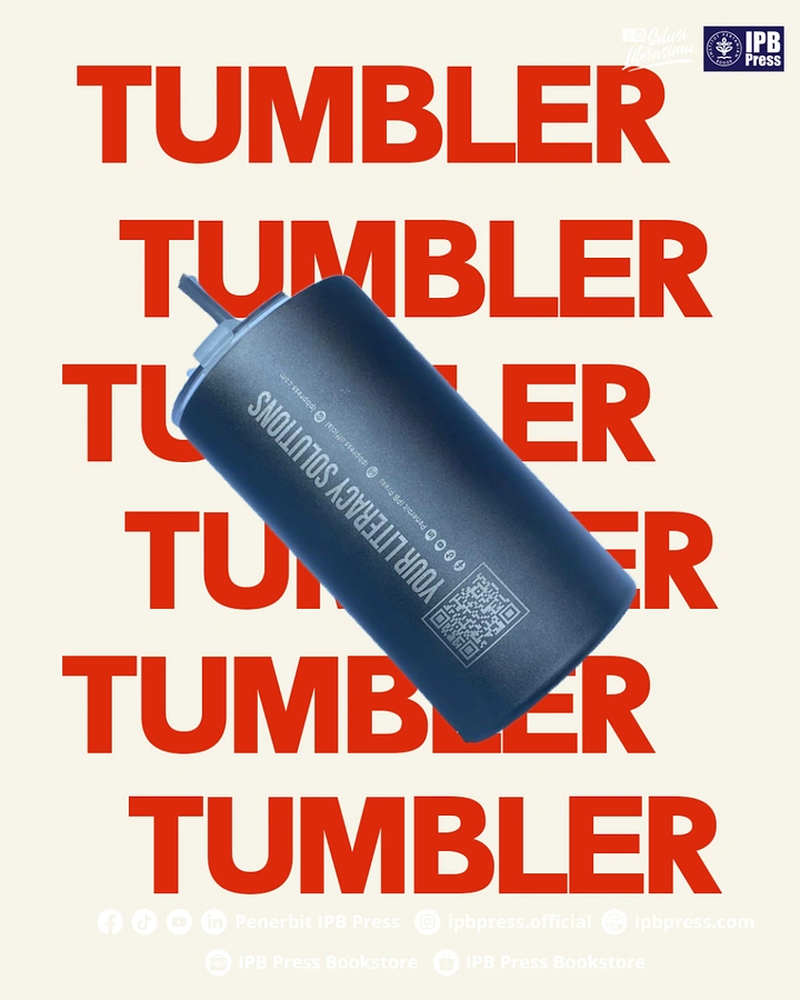 Tumblers, Flasks & Drinkware creative ad: Tumbler integrated into repeated-type composition
