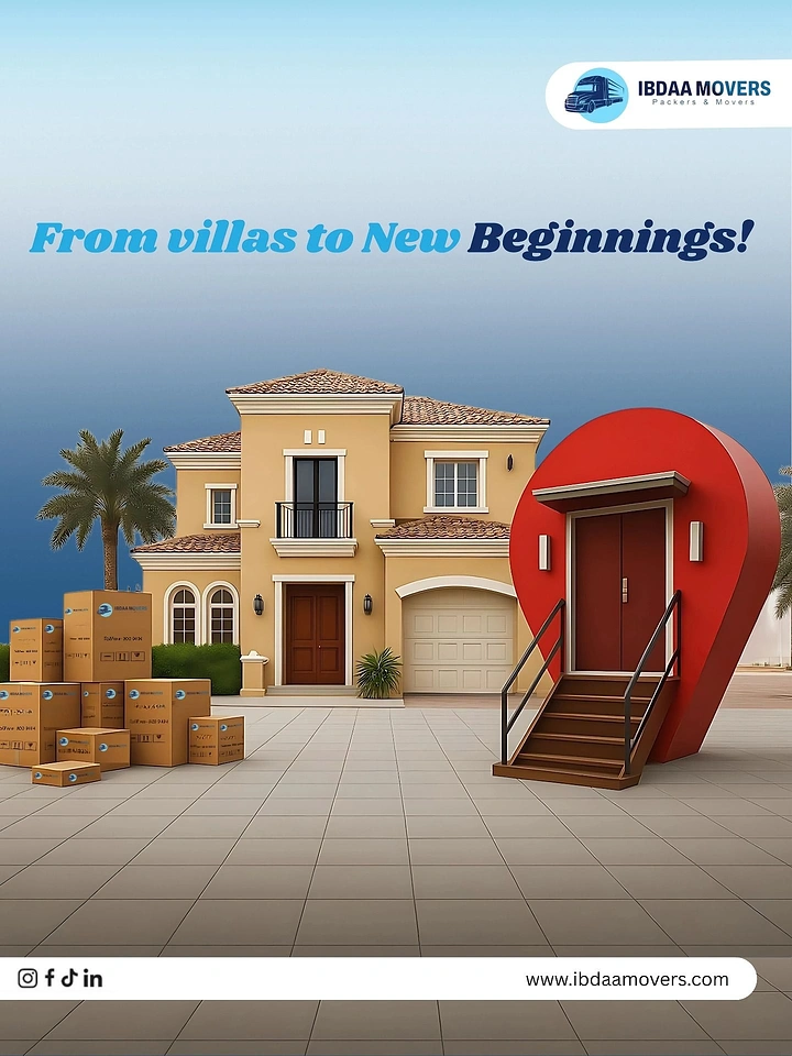 Movers & Packers creative ad: Location pin turned into the new front door