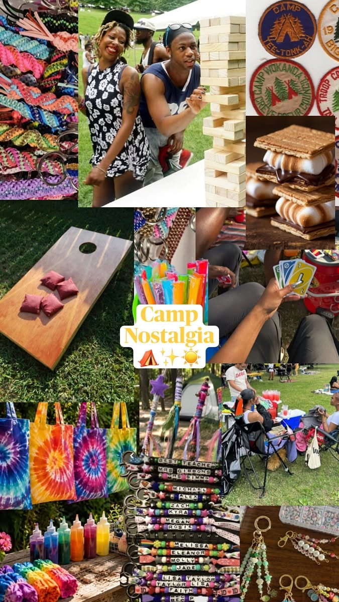 Summer Camps & Kids Activities creative ad: Camp nostalgia turned into retail collage
