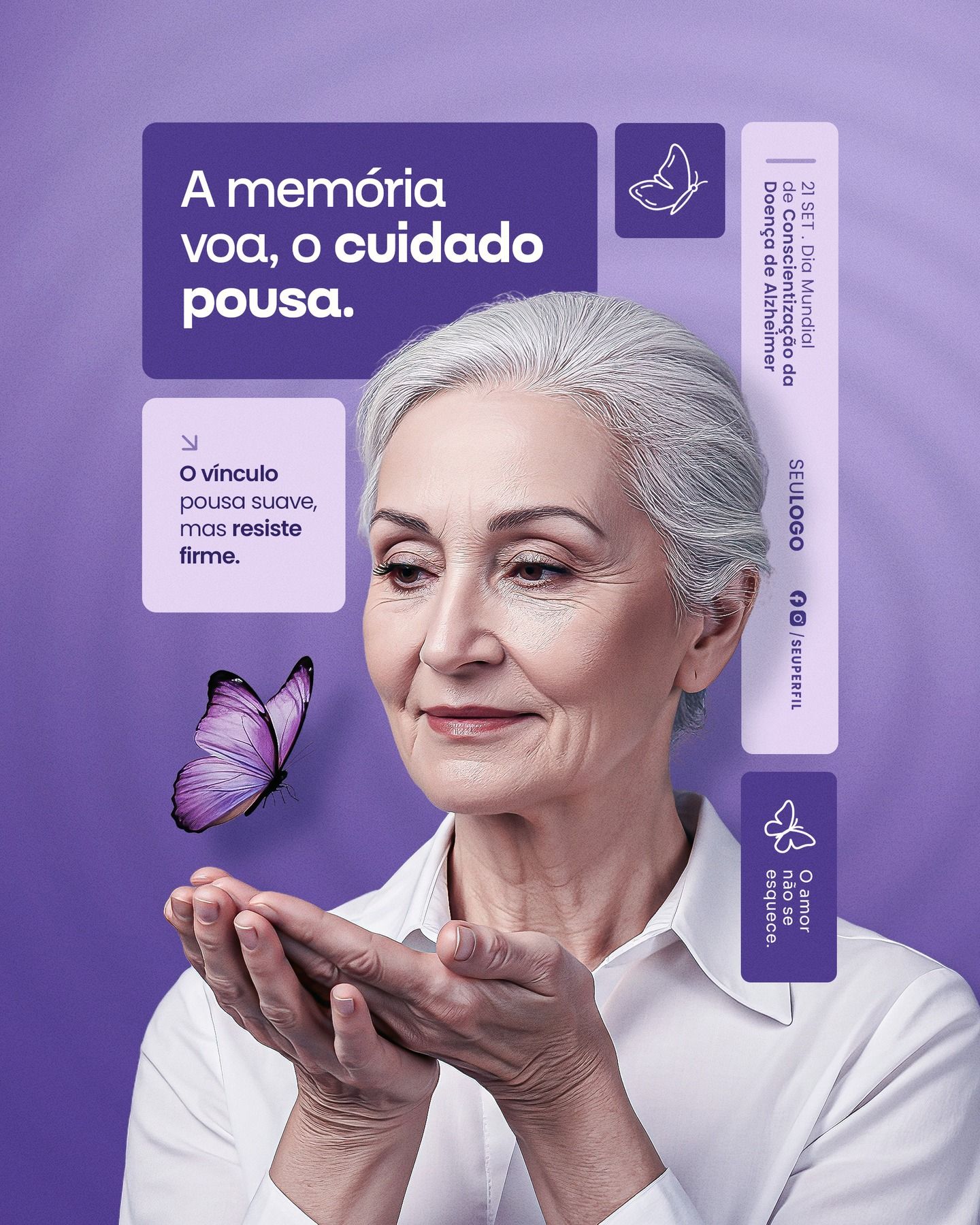 Instagram post: Memory butterfly flies, care lands