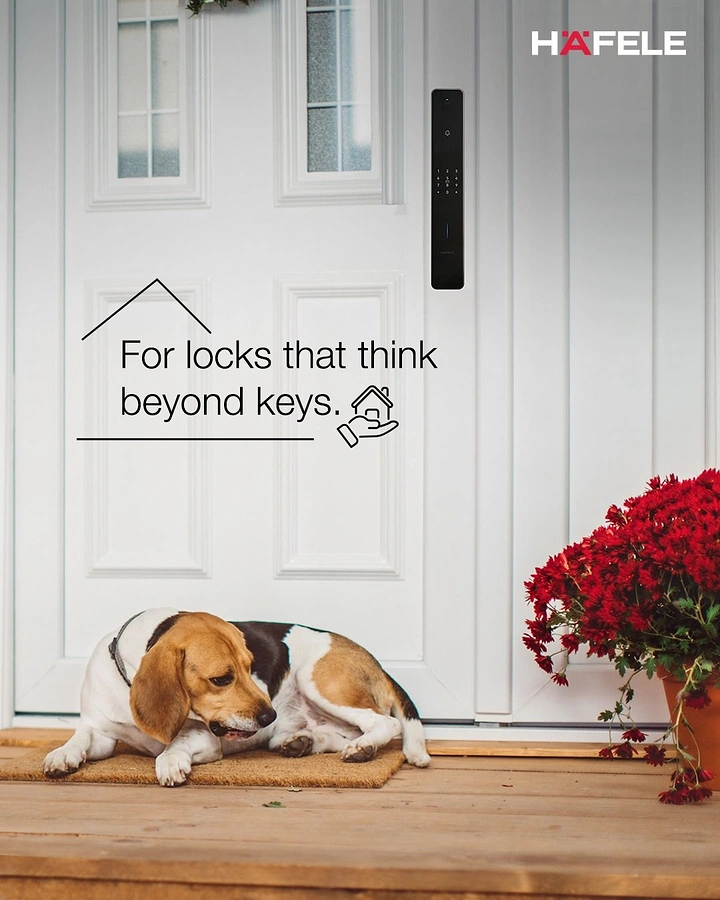 Locksmiths creative ad: Sleeping dog at door shows smart-lock peace