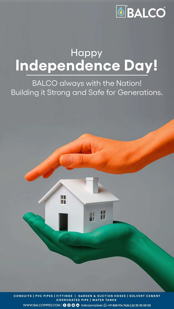 Independence Day creative ad: Saffron and green hands shelter home