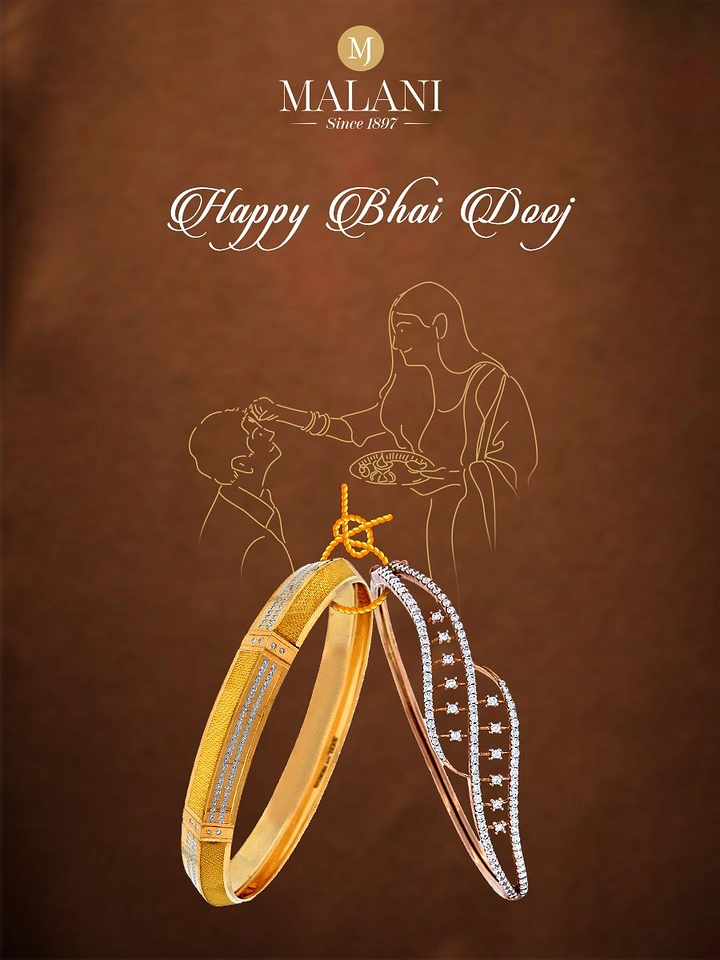 Bhai Dooj creative ad: Real bangles woven into tilak line-art scene