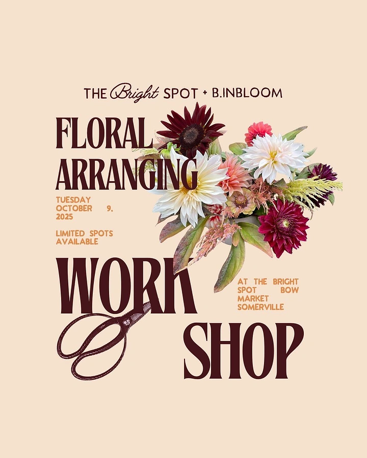Florists creative ad: Cut-out autumn bouquet of dahlias and a sunflower