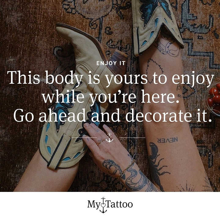 Tattoo Studios creative ad: Witty 'decorate your body' brand copy