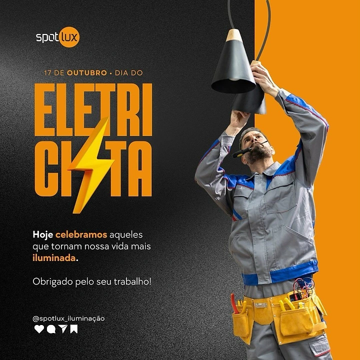 Electricians creative ad: Lightning bolt replaces letter in headline