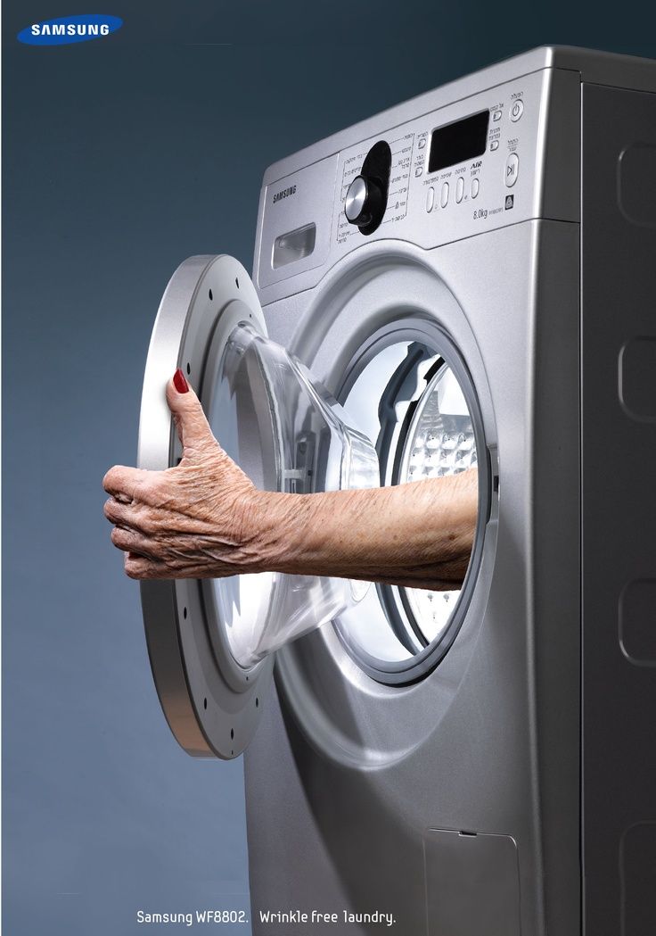 Story: Wrinkled hand from washer: wrinkle-free pun