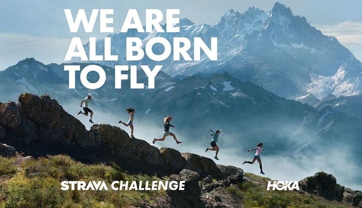 Adventure Sports & Trekking creative ad: Runners visually transform into flying figures