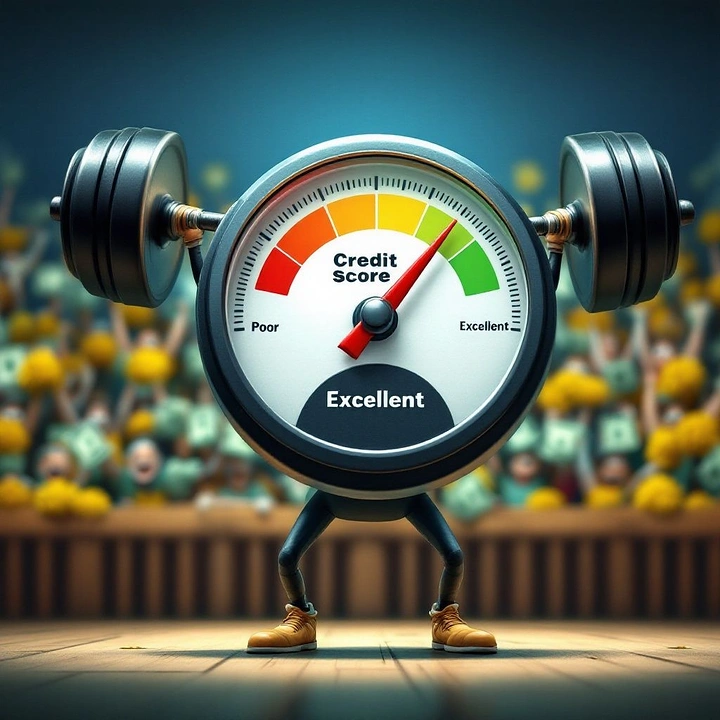 Credit Repair & Credit Score Services creative ad: Credit score strength visual metaphor