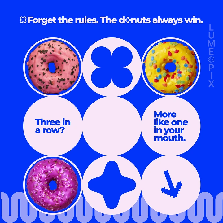 Donut Shops creative ad: Playful donut competition graphic system