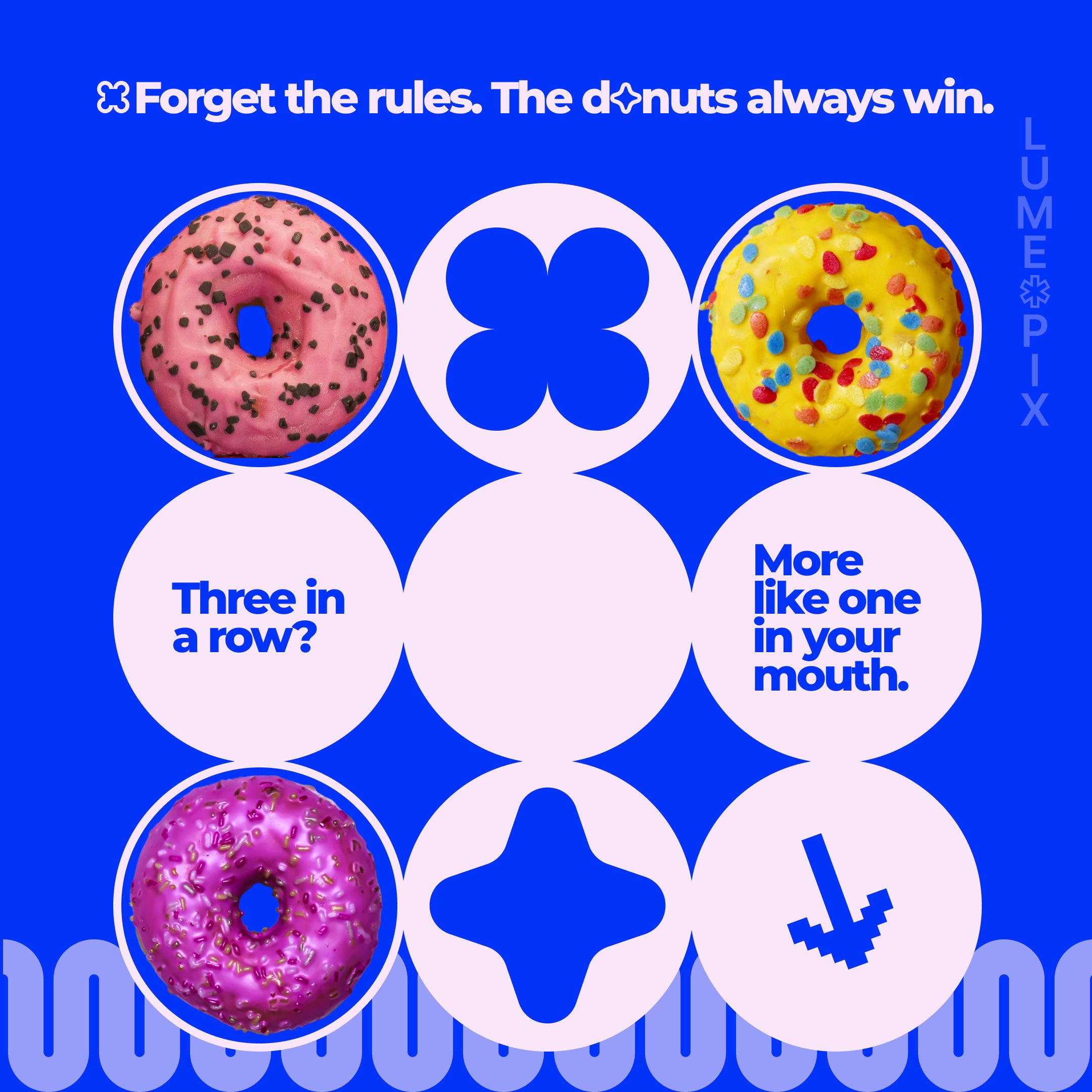 Instagram post: Playful donut competition graphic system